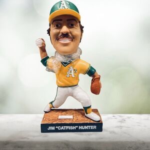 JIM CATFISH HUNTER OAKLAND ATHLETICS BOBBLEHEAD BRAND-NEW IN BOX JULY 7 2002 SGA